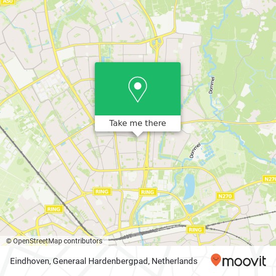 Eindhoven, Generaal Hardenbergpad kaart