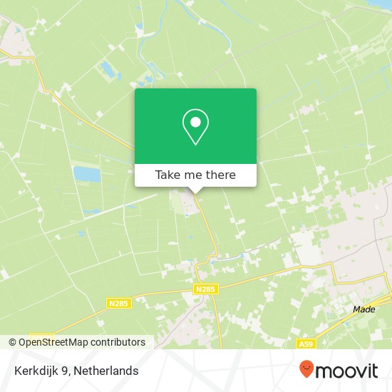 Kerkdijk 9, 4927 BG Hooge Zwaluwe kaart