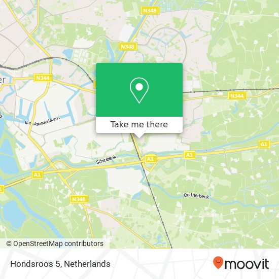 Hondsroos 5, 7421 DS Deventer kaart