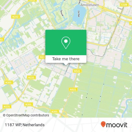 1187 WP, 1187 WP Amstelveen, Nederland kaart