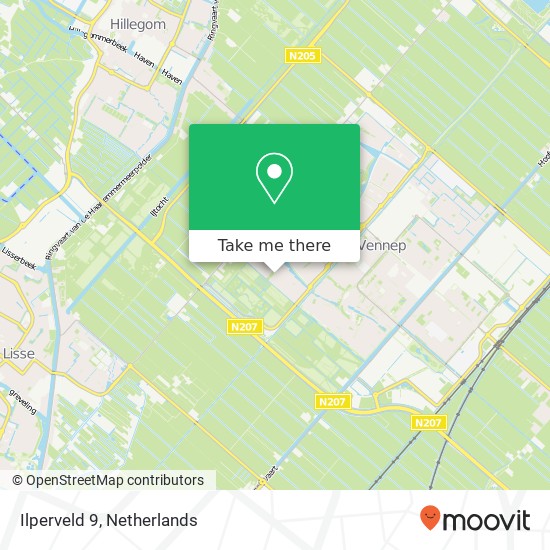 Ilperveld 9, 2151 LW Nieuw-Vennep kaart