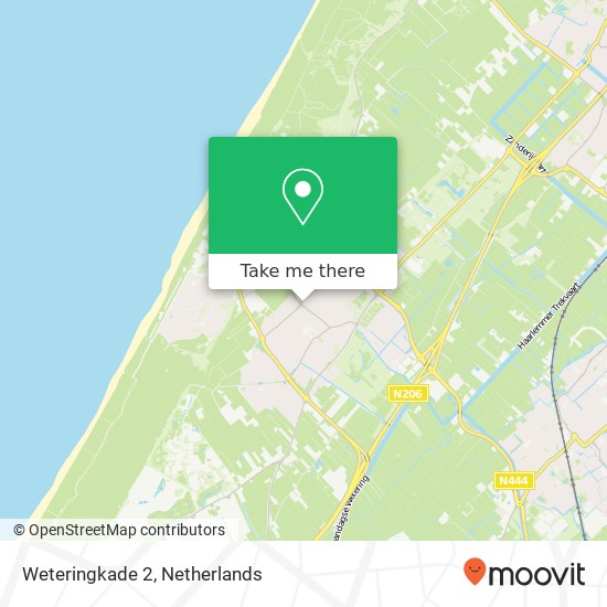 Weteringkade 2, 2201 SH Noordwijk-Binnen kaart