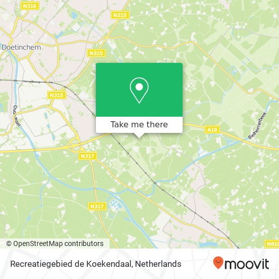 Recreatiegebied de Koekendaal kaart