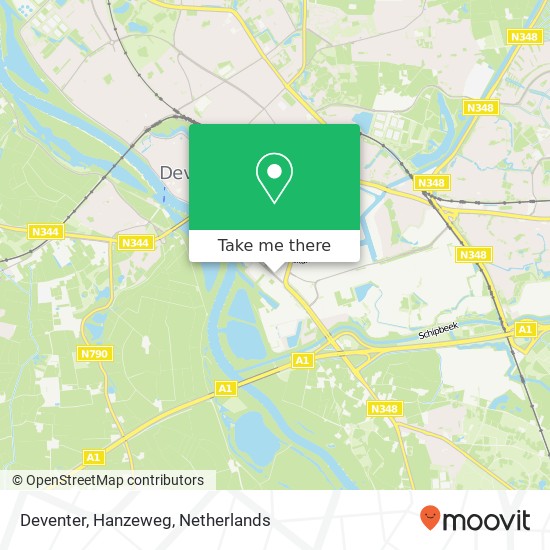 Deventer, Hanzeweg kaart