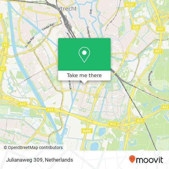 Julianaweg 309, 3523 XC Utrecht kaart
