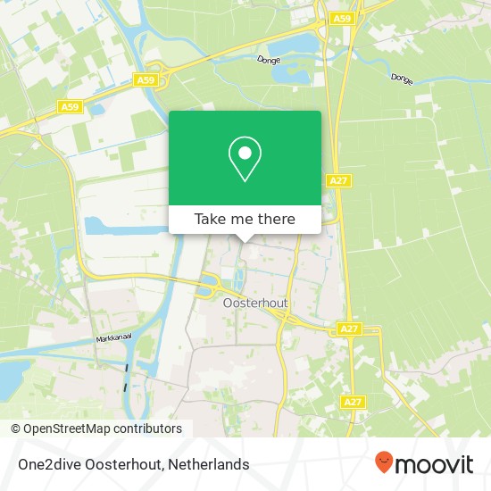 One2dive Oosterhout, Spaandonk 61 kaart