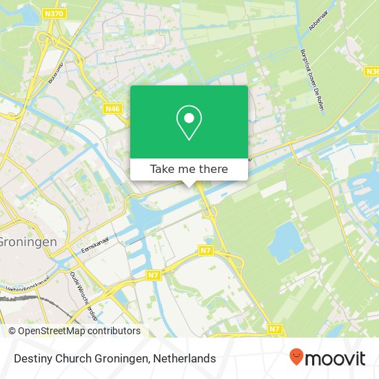 Destiny Church Groningen, Koningsweg 48 kaart