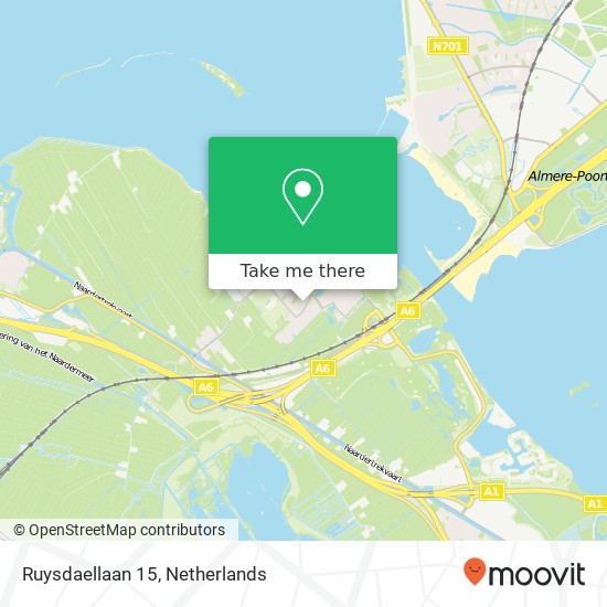 Ruysdaellaan 15, 1399 GE Muiderberg kaart