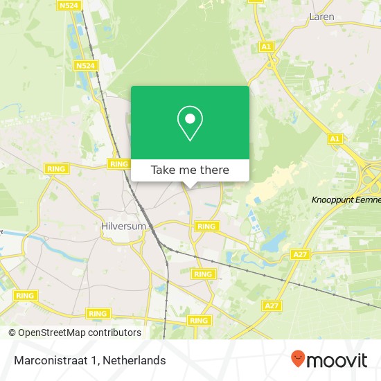 Marconistraat 1, 1223 BP Hilversum kaart