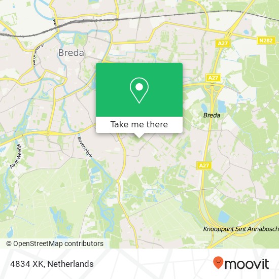 4834 XK, 4834 XK Breda, Nederland kaart