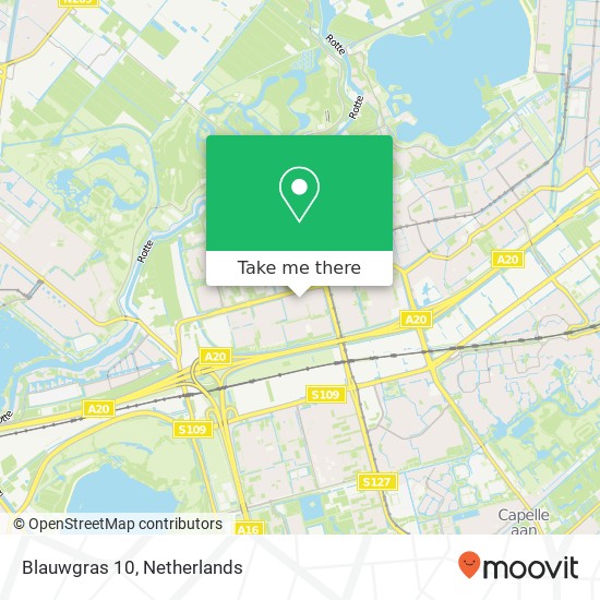 Blauwgras 10, 3068 BD Rotterdam kaart