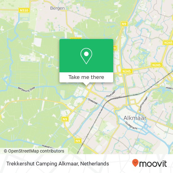 Trekkershut Camping Alkmaar kaart