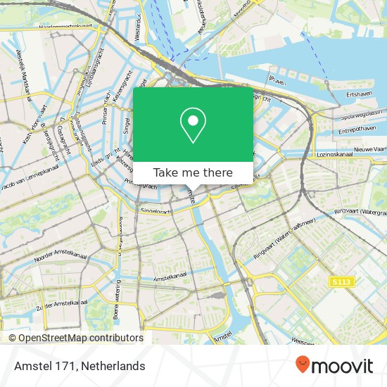 Amstel 171, 1018 ES Amsterdam kaart