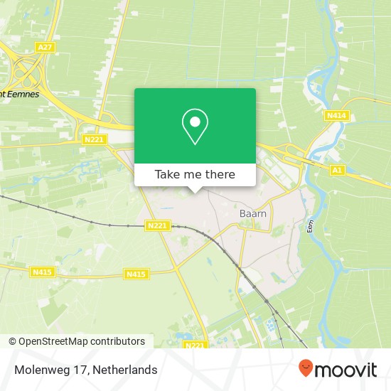 Molenweg 17, 3743 CK Baarn kaart