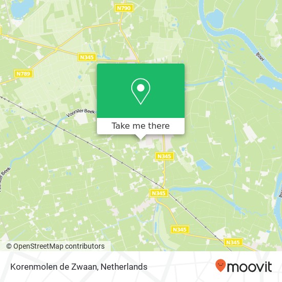 Korenmolen de Zwaan kaart