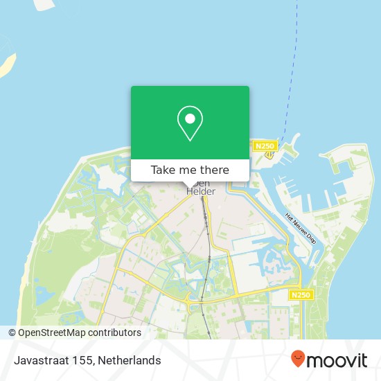 Javastraat 155, 1782 DP Den Helder kaart