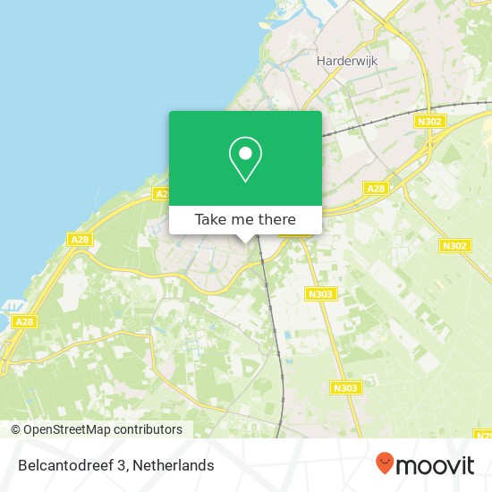 Belcantodreef 3, 3845 GV Harderwijk kaart