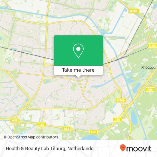 Health & Beauty Lab Tilburg, Monumentstraat 1A kaart