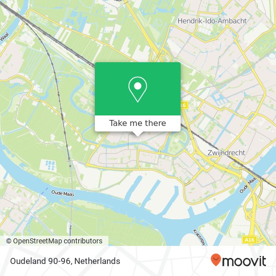 Oudeland 90-96, Oudeland 90-96, 3335 Zwijndrecht, Nederland kaart