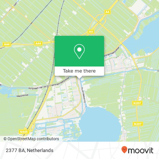 2377 BA, 2377 BA Oude Wetering, Nederland kaart
