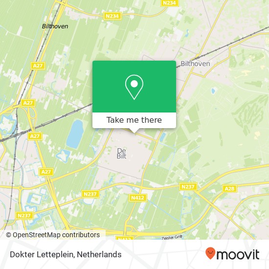 Dokter Letteplein, Dokter Letteplein, De Bilt, Nederland kaart