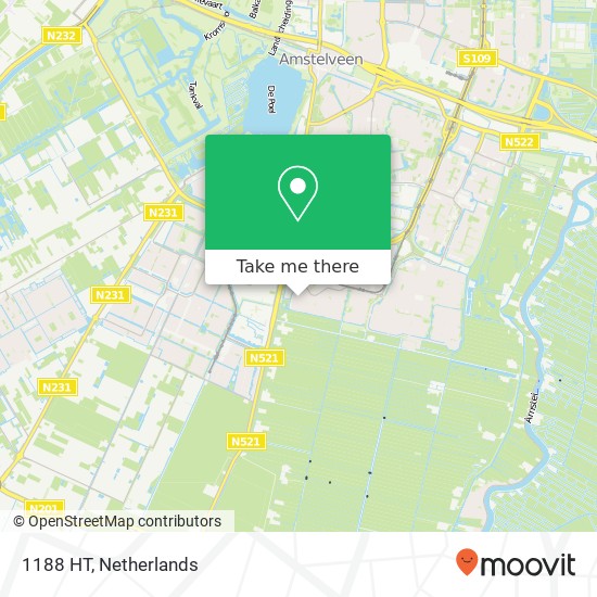 1188 HT, 1188 HT Amstelveen, Nederland kaart