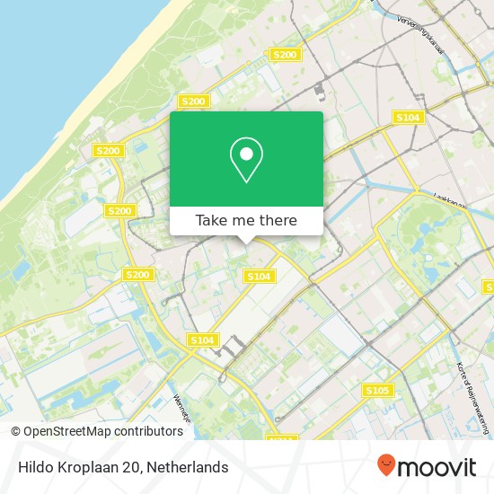 Hildo Kroplaan 20, Hildo Kroplaan 20, 2552 XS Den Haag, Nederland kaart