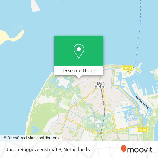 Jacob Roggeveenstraat 8, 1782 VN Den Helder kaart