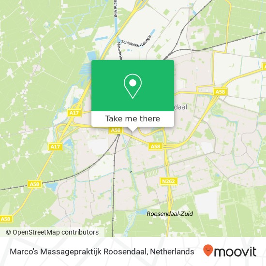 Marco's Massagepraktijk Roosendaal, Vrouwemadestraat 87 kaart