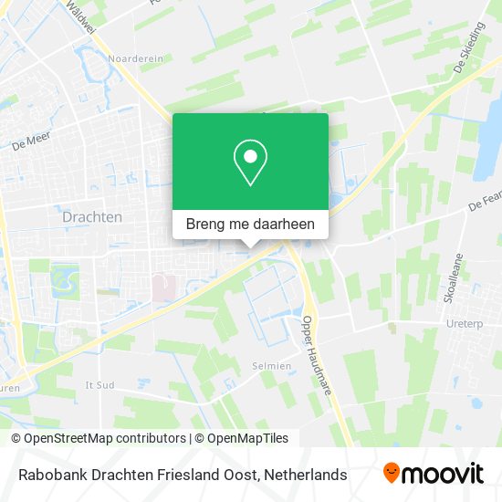 Rabobank Drachten Friesland Oost kaart