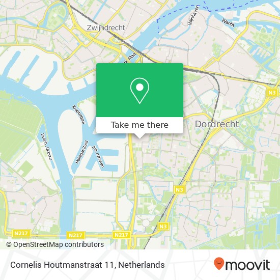 Cornelis Houtmanstraat 11, 3317 AH Dordrecht kaart