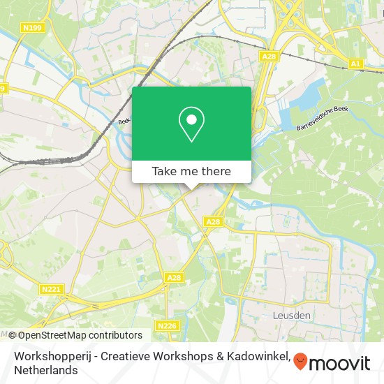 Workshopperij - Creatieve Workshops & Kadowinkel kaart