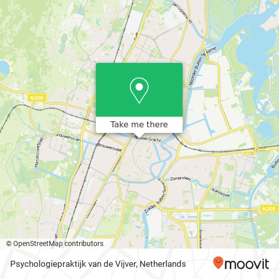 Psychologiepraktijk van de Vijver, Nieuwe Gracht 37 kaart