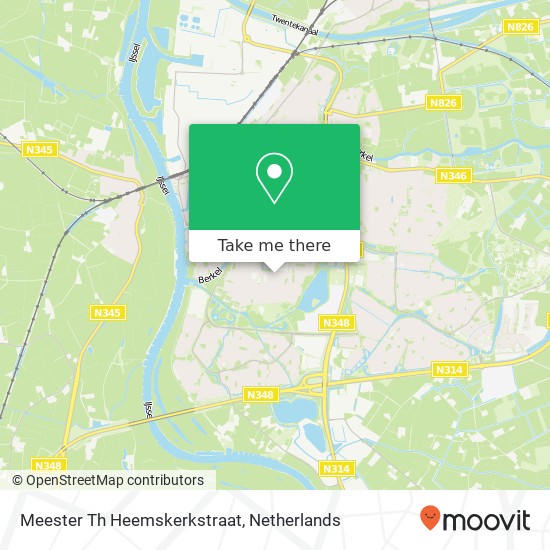 Meester Th Heemskerkstraat, 7204 MT Zutphen kaart
