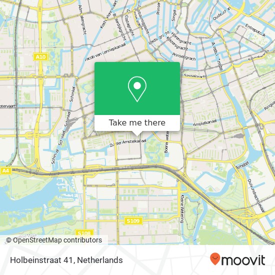 Holbeinstraat 41, 1077 VC Amsterdam kaart