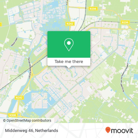 Middenweg 46, 1703 RD Heerhugowaard kaart