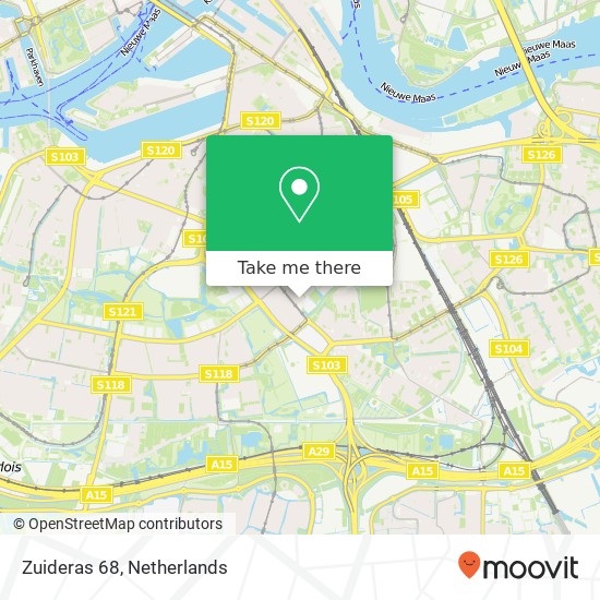Zuideras 68, 3075 ST Rotterdam kaart