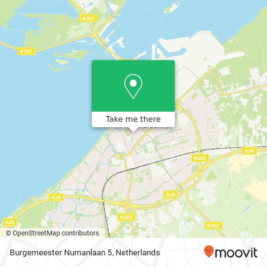 Burgemeester Numanlaan 5, 3841 XJ Harderwijk kaart
