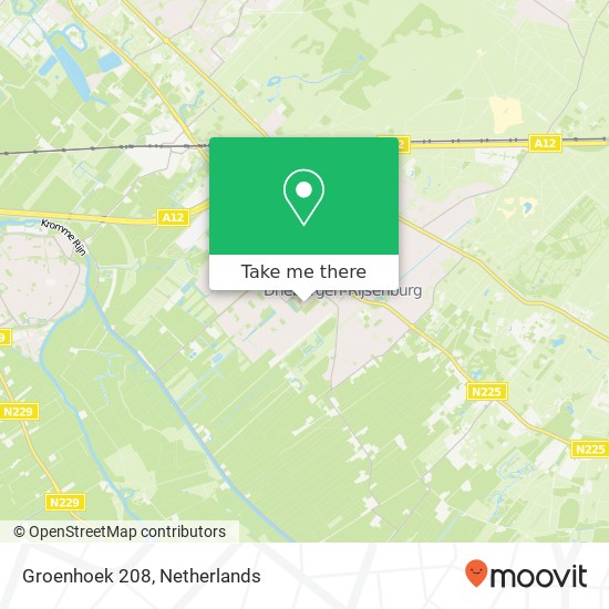 Groenhoek 208, 3972 CS Driebergen kaart