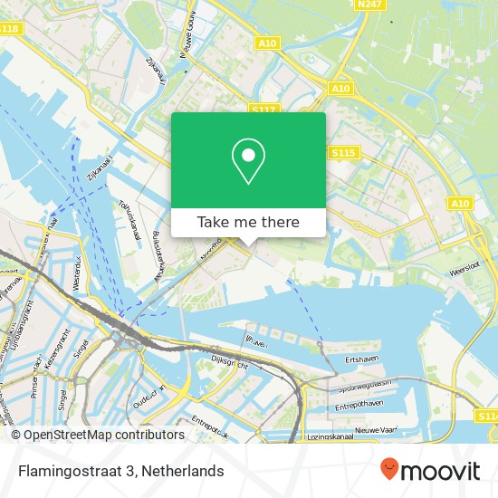 Flamingostraat 3, 1022 BD Amsterdam kaart