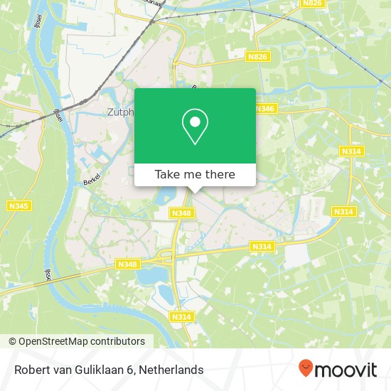 Robert van Guliklaan 6, 7207 CB Zutphen kaart