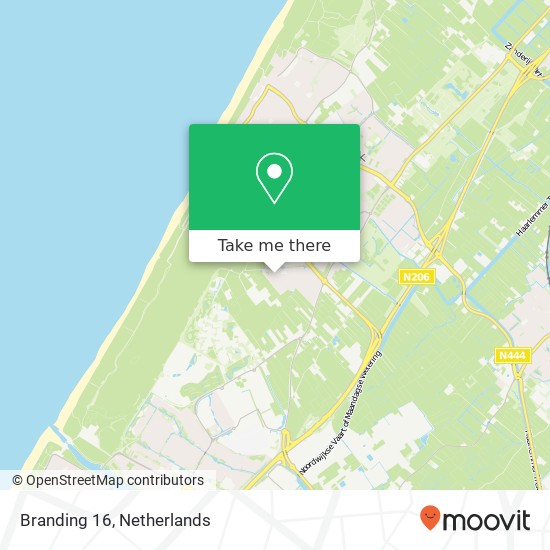 Branding 16, 2201 WV Noordwijk-Binnen kaart