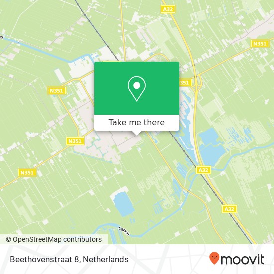 Beethovenstraat 8, 8471 NK Wolvega kaart