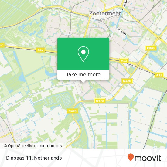 Diabaas 11, Diabaas 11, 2719 RW Zoetermeer, Nederland kaart