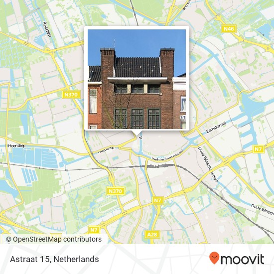 Astraat 15, Astraat 15, 9718 CP Groningen, Nederland kaart