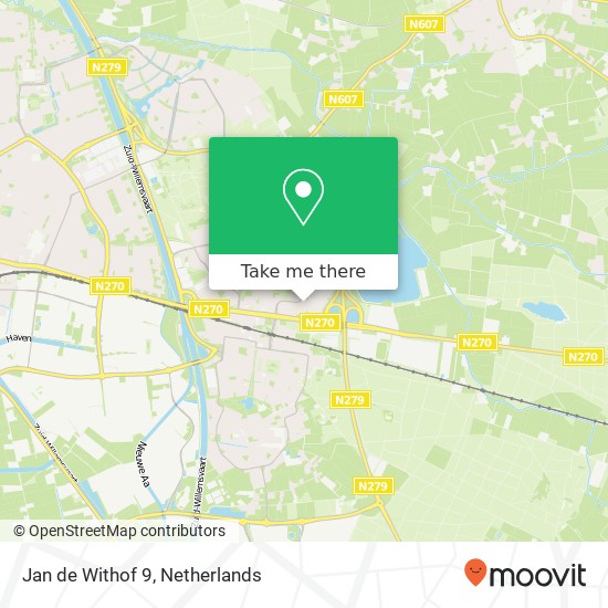 Jan de Withof 9, 5709 AM Helmond kaart