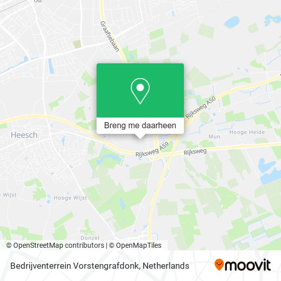Bedrijventerrein Vorstengrafdonk kaart