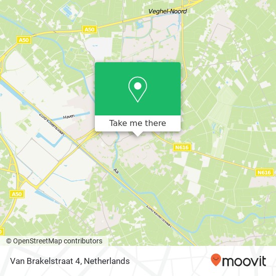 Van Brakelstraat 4, 5463 GC Veghel kaart