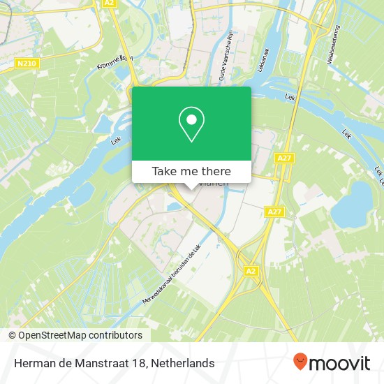 Herman de Manstraat 18, 4132 XS Vianen kaart