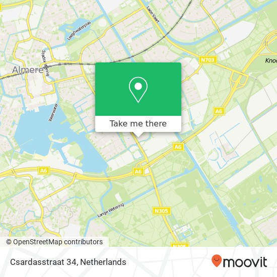 Csardasstraat 34, 1326 SB Almere-Stad kaart